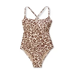 Women's Leopard Print Wrap Belt Medium Coverage One Piece Swimsuit - Kona Sol™ Beige -Style Haven Shop GUEST 43bc585f 4db1 453b be96 7e94e7ced3b9