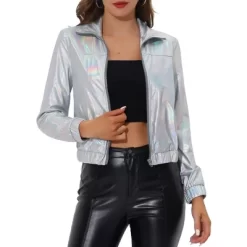 Allegra K Women's Track Holographic Shiny Long Sleeve Metallic Zip Front Jacket 26 Allegra K Women's Track Holographic Shiny Long Sleeve Metallic Zip Front Jacket -Style Haven Shop GUEST 44b4af16 5927 45e2 b125 85b5cc1901de