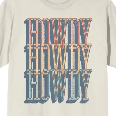 Bioworld Western Howdy Repeat Text Crew Neck Short Sleeve Tofu Unisex Adult T-shirt 3 Bioworld Western Howdy Repeat Text Crew Neck Short Sleeve Tofu Unisex Adult T-shirt