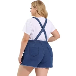 Agnes Orinda Women's Plus Size Denim Jumpsuit Shorts Fray Pocket Overalls Short Pants -Style Haven Shop GUEST 473d27ab 02a9 480e 98ce c69a41640d55