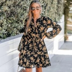 Women's Floral Print Button-Front Mini Dress - Cupshe -Style Haven Shop GUEST 482d1996 d5ac 41d0 965b 09f7b5a7f6e1