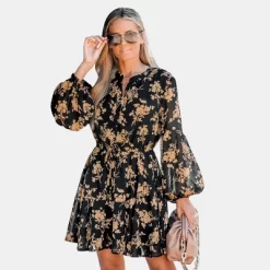 Women's Floral Print Button-Front Mini Dress - Cupshe -Style Haven Shop GUEST 48604bdf c9be 4ad9 bf13 8a1d8a9f361d