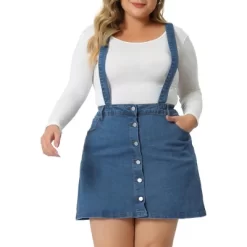 Agnes Orinda Women's Plus Size Suspender Adjustable Strap Cross Back Mini A-Line Denim Skirts -Style Haven Shop GUEST 4ce53e12 0e95 49df 8938 23a0275ee3a0