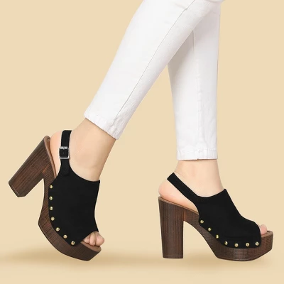 Allegra K Women's Open Toe Slingback Platform Chunky Heel Sandals 3 Allegra K Women's Open Toe Slingback Platform Chunky Heel Sandals