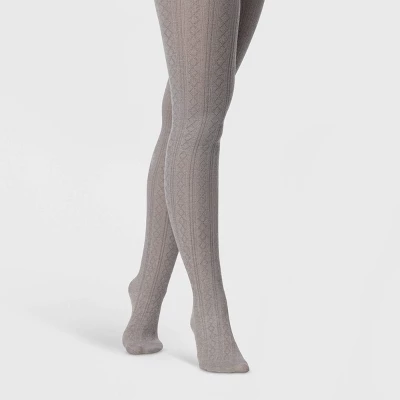 Women's Pointelle Sweater Tights - A New Day™ Light Gray 4 Women's Pointelle Sweater Tights - A New Day™ Light Gray - Image 2