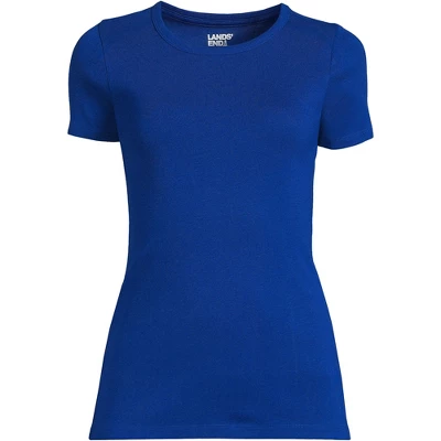 Lands' End Women's Cotton Rib Short Sleeve Crewneck T-shirt 12 Lands' End Women's Cotton Rib Short Sleeve Crewneck T-shirt - Image 10