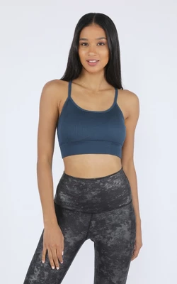 90 Degree By Reflex Women's Seamless Ribbed Cropped Bra Top 2pk 4 90 Degree By Reflex Women's Seamless Ribbed Cropped Bra Top 2pk - Image 2