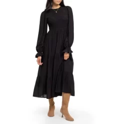 August Sky Women's Smocked Body Long Sleeve Dress -Style Haven Shop GUEST 518ca6e3 70c4 4958 84ef 34a417b20761