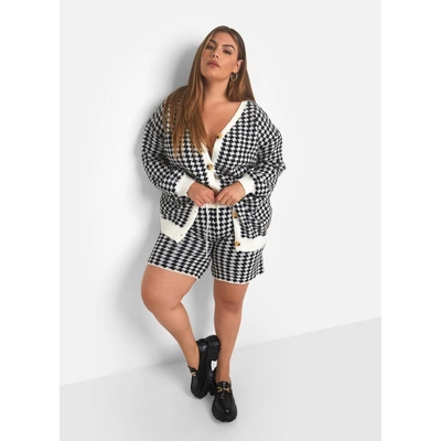 Rebdolls Women's Diahann Checkered Knit Shorts W. Pockets 4 Rebdolls Women's Diahann Checkered Knit Shorts W. Pockets - Image 2