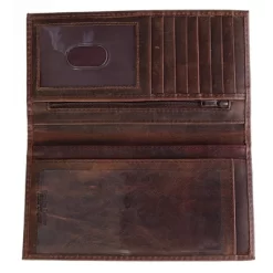 CTM Hunter Leather Distressed Checkbook Cover Wallet -Style Haven Shop GUEST 537cea2a 2764 4618 8a32 d8346e1fbcf8