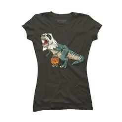 Junior's Design By Humans Trex Ghost Costume Design Funny Halloween Dinosaur By Threadlets T-Shirt -Style Haven Shop GUEST 54250c7e 8212 405c afac ab1654e518cc
