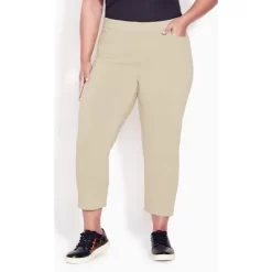 Women's Plus Size Super Stretch Crop Pant - Stone | AVENUE 8 Women's Plus Size Super Stretch Crop Pant - Stone | AVENUE -Style Haven Shop GUEST 543b8d0e d42c 4468 be32 136058ac47e8