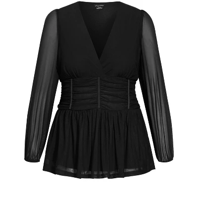 Women's Plus Size Rapture Top - Black | CITY CHIC 4 Women's Plus Size Rapture Top - Black | CITY CHIC - Image 2