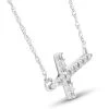Pompeii3 Diamond Sideways Cross 14K White Gold 3/4" Wide
