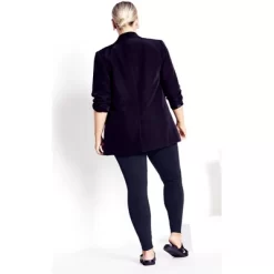 Women's Plus Size Supima® High Rise Legging Navy - Petite | AVENUE LEISURE