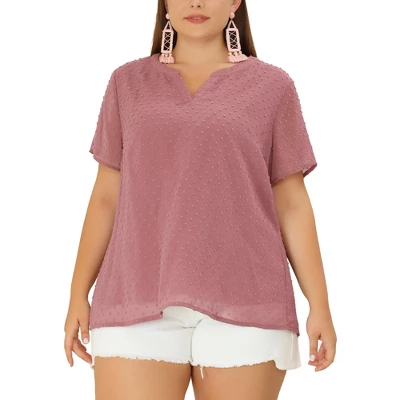 Agnes Orinda Women's Plus Size Pin Dots V-Neck Dressy Trendy Fashion Summer Blouses 12 Agnes Orinda Women's Plus Size Pin Dots V-Neck Dressy Trendy Fashion Summer Blouses - Image 10