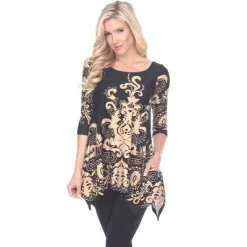 Women's Scoop Neck Printed Yanette Tunic Top - White Mark -Style Haven Shop GUEST 56e05c78 8878 4c6a ad8b 1a03403b7467