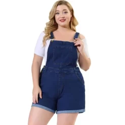Agnes Orinda Women's Plus Size Adjustable Strap Pocket Roll Hem Denim Overall Jean Shorts -Style Haven Shop GUEST 5781dac1 1f9b 4895 9bd5 f35247ba6924