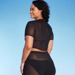 Women's Mesh Drawstring Ruched Cover Up Top - Wild Fable™ -Style Haven Shop GUEST 57bb9440 a341 4cd7 8ba8 10cd74ecb329