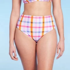 Women's Plaid Medium Coverage High Waist Bikini Bottom - Kona Sol™ Multi -Style Haven Shop GUEST 5a6ce460 1e97 45c0 9e7a fcbc07af16a3