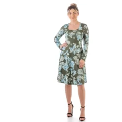 24seven Comfort Apparel Green Floral Long Sleeve Knee Length T Shirt Dress 15 24seven Comfort Apparel Green Floral Long Sleeve Knee Length T Shirt Dress -Style Haven Shop GUEST 5bcdc538 f233 44bb 8aeb 175e6c063cfa