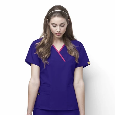 Wink Charlie-Women's Y-Neck Fashion Scrub Top 6 Wink Charlie-Women's Y-Neck Fashion Scrub Top - Image 4