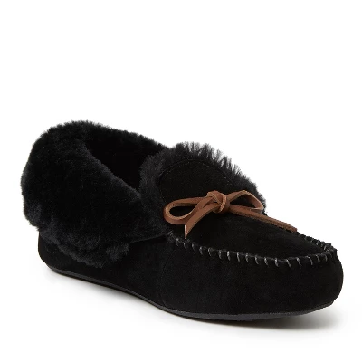 Dearfoams Women's Genuine Suede Foldover Moccasins 8 Dearfoams Women's Genuine Suede Foldover Moccasins - Image 6
