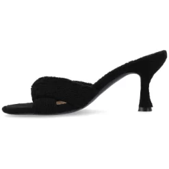 Journee Collection Womens Mannon Soft Terry Cloth Slip On Open Toe Pumps