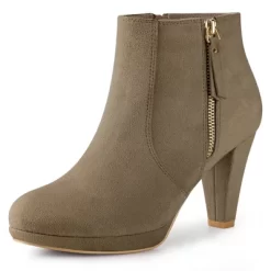 Perphy Women's Suede Platform Round Toe Chunky Heels Ankle Boots -Style Haven Shop GUEST 5ccaf558 b69c 4d1e 9e7a 66c1fb7f2c3e