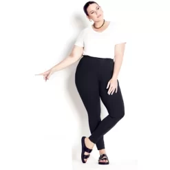 Women's Plus Size Supima® High Rise Legging Black - Average | AVENUE LEISURE -Style Haven Shop GUEST 5cf70d87 70b6 496d 8b63 6c9bdc5d6f6b