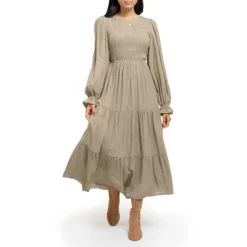 August Sky Women's Smocked Body Long Sleeve Dress -Style Haven Shop GUEST 5d512c3d 9798 4c35 a030 bd3b49a2679e