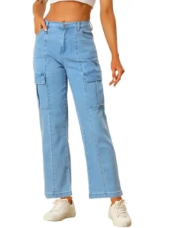 Allegra K Women's High Waist Casual Distressed Long Denim Pants -Style Haven Shop GUEST 5e274f44 af55 4836 87a8 d1fb37855734