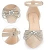 Allegra K Women's Rhinestones Bow Ankle Strap Stiletto Heel Pumps -Style Haven Shop GUEST 5f1067d0 3ab2 468c 9820 5aeed54d1d94