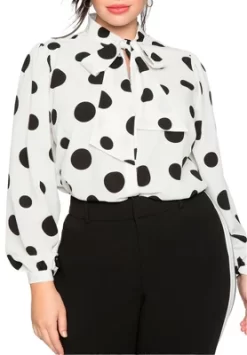 ELOQUII Women’s Plus Size Tie Neck Blouse -Style Haven Shop GUEST 60b35f17 e736 46dd b172 d2c611e599fc