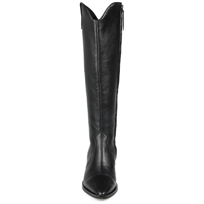 Journee Signature Womens Genuine Leather Pryse Wide Calf Almond Toe Pull On Knee High Boots 6 Journee Signature Womens Genuine Leather Pryse Wide Calf Almond Toe Pull On Knee High Boots - Image 5