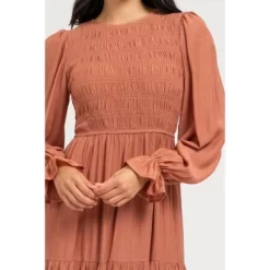 August Sky Women's Smocked Body Long Sleeve Dress -Style Haven Shop GUEST 62a4c63a 9dfd 4eb5 b4bb 25c7e680c67f