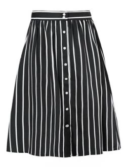 Allegra K Women's Stripes Button Front Elastic Back A-Line Midi Skirt -Style Haven Shop GUEST 63077d03 0a16 4db6 82c6 1abeb293038d