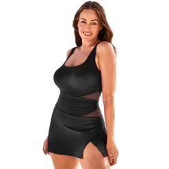 Swimsuits For All Women’s Plus Size Square Neck Mesh Cut Out Swimdress -Style Haven Shop GUEST 638c26d2 b153 43a2 9536 4f8e7674d9e9
