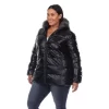 Plus Size Metallic Puffer Coat With Hoodie - White Mark -Style Haven Shop GUEST 6481996e 7d96 4b45 957a 1815d65b5dc2