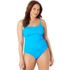 Swimsuits For All Women’s Plus Size Shirred Slim Strap One Piece