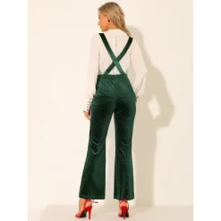 Allegra K Women's Velvet Wide Leg Retro Shiny Glitter Overalls Jumpsuits Pants -Style Haven Shop GUEST 655d4fd0 a53b 4587 a08f 993b41314991