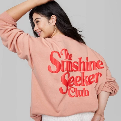 Women's Ascot + Hart Sunshine Fleece Graphic Pullover Sweatshirt - Orange 8 Women's Ascot + Hart Sunshine Fleece Graphic Pullover Sweatshirt - Orange - Image 6