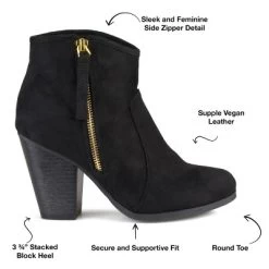Journee Collection Womens Link Outside Zip Stacked Heel Booties -Style Haven Shop GUEST 660ad701 40b0 4925 bb92 c49587376785
