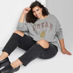 Women's Oversized Dream State Graphic Sweatshirt - Wild Fable™ Heather Gray -Style Haven Shop GUEST 683aab3c 93ec 4664 91a6 f00d2c715ff1