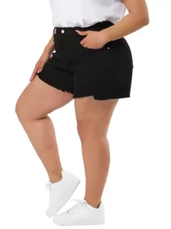Agnes Orinda Women's Plus Size Denim Mid-Rise Stretchy Raw Hem Casual Jean Shorts 10 Agnes Orinda Women's Plus Size Denim Mid-Rise Stretchy Raw Hem Casual Jean Shorts -Style Haven Shop GUEST 687fd84d 4973 4af9 97eb d9c4d8d3e615