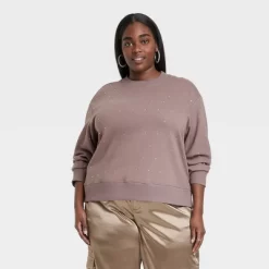 Women's Jeweled Pullover Sweatshirt - A New Day™ -Style Haven Shop GUEST 6a3c629d 3cbf 44c9 8be6 5b0ab8a4707d