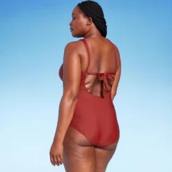Women's Ring Crossover Ruched Full Coverage One Piece Swimsuit - Kona Sol™ Red -Style Haven Shop GUEST 6a45a914 58d9 4cc1 b523 e0c72d157628