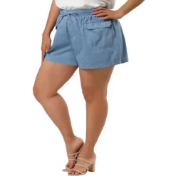 Agnes Orinda Women's Plus Size Drawstring Elastic Waist Pockets Denim Shorts 15 Agnes Orinda Women's Plus Size Drawstring Elastic Waist Pockets Denim Shorts -Style Haven Shop GUEST 6c69ee95 5be2 480c 8b28 69b2cc667df5