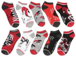 DC Comics Harley Quinn Adult Character Designs 5 Pack Mix And Match Ankle Socks Multicoloured