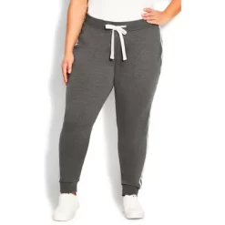 Women's Plus Size Double Stripe Track Pant - Gray | AVENUE LEISURE -Style Haven Shop GUEST 6e6df21b 4621 4bc6 9490 8b6d67b163fd